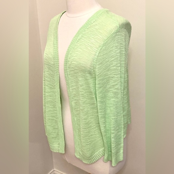Torrid Lime Green Ribbed Knit Open Front Long Sleeve Thin Casual Cardigan SZ 3X - Picture 5 of 10